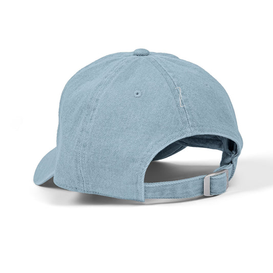 "INSPIRING" Embroidered Denim Cap — Light Blue