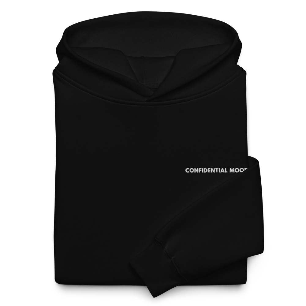 Confidential Mood Oversized Black Hoodie - Unisex