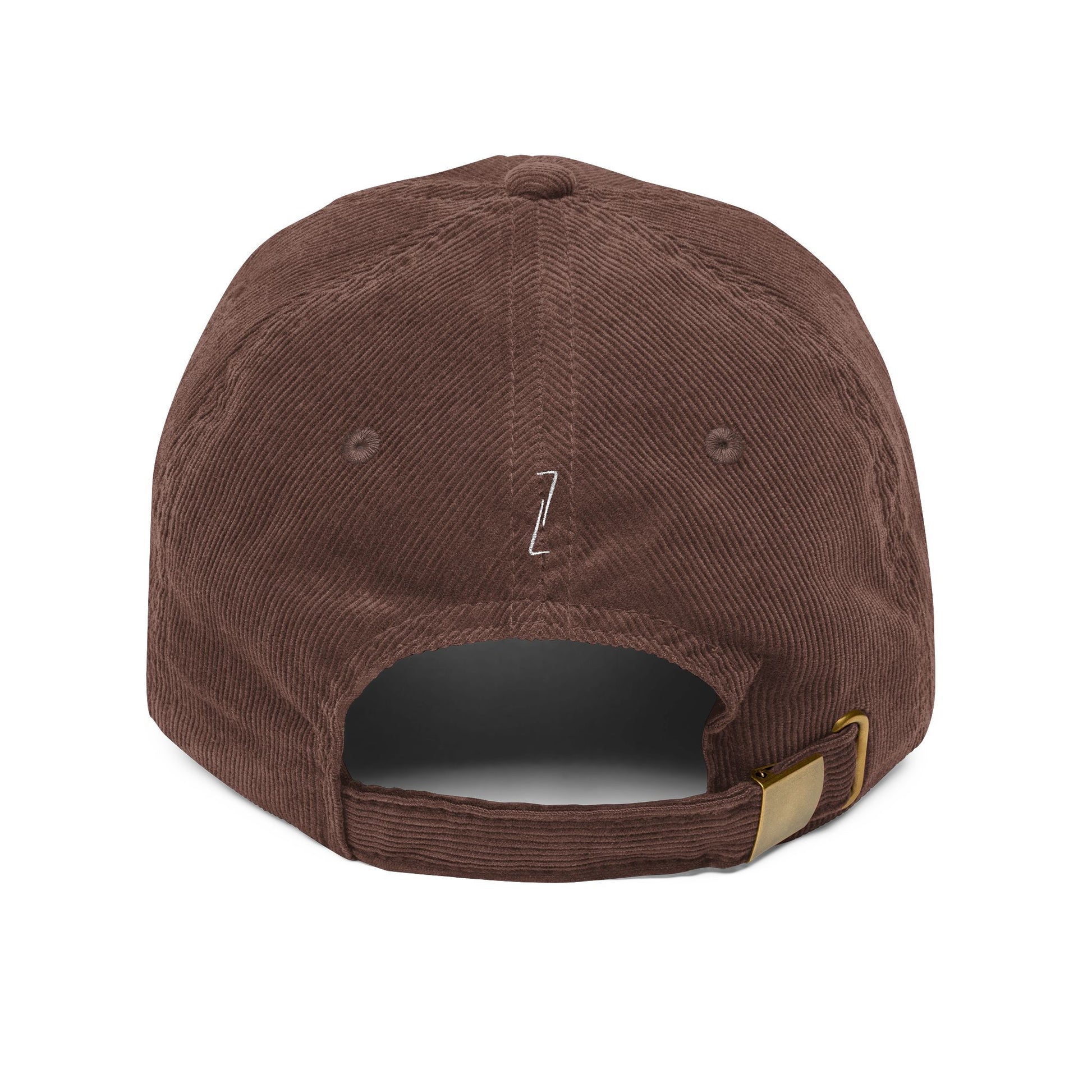 "STATUS" Velours Embroidered Cap — Brown - LA MARQUE 77