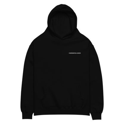 Confidential Mood Oversized Black Hoodie - Unisex