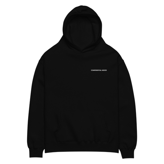Confidential Mood Oversized Black Hoodie - Unisex